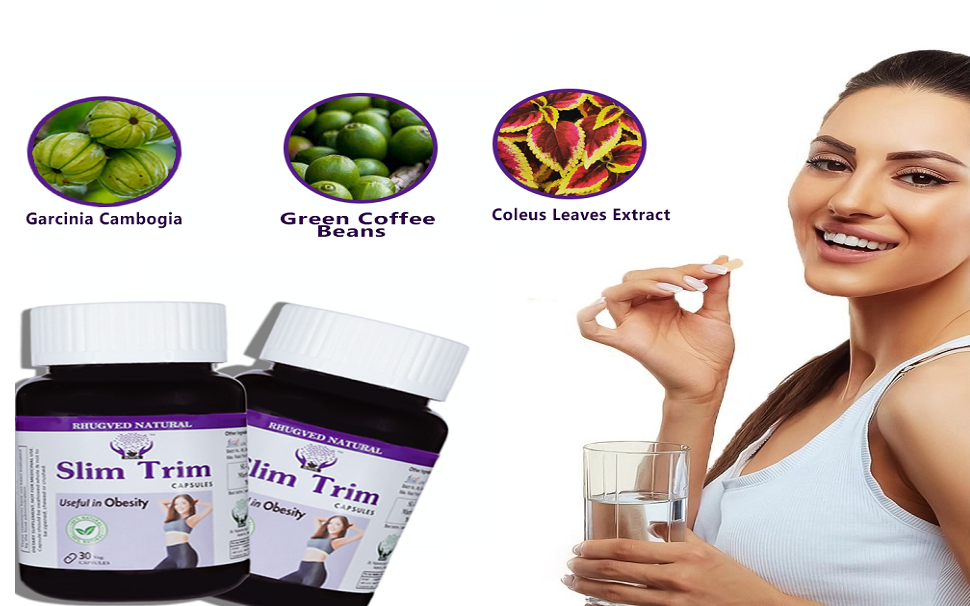 Slim Trim Fat Burner 30 Caps 500MG, Weight Loss Supplement for Women & Men With Garcinia Cambogia, Green Coffee Beans,Green Tea Extract | Fat Control - Pack of 2