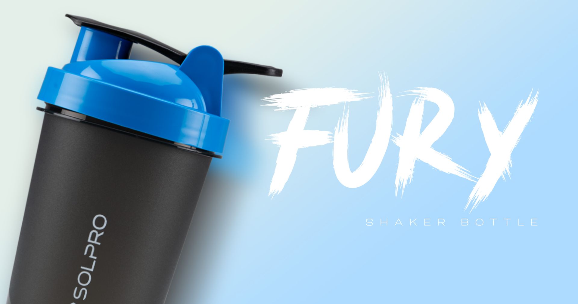 Solpro Fury Shaker Bottle | 450mL | Portable and Leak-Proof | Non-Slip Grip | Ideal for Protein Shakes, Smoothies, Pre Workout and More | BPA Free