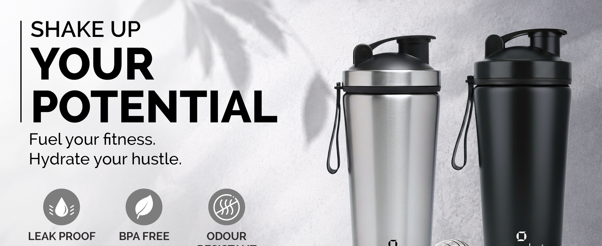 Speedex Stainless Steel Gym Shaker Bottle 750ml with Mixing Ball & Towel for Men & Women | Leakproof Protein Metal Shaker for Gym, Wide Mouth, Measurement Markings, Carry Loop Flip Cap – Black