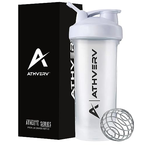 Protein Shaker Bottle with Blender Ball 700ml Gym Shaker | Leakproof BPA Free Mixer for Protein Shake | Odor-Resistant Spout Guard for Pre & Post Workout Supplements (Black)