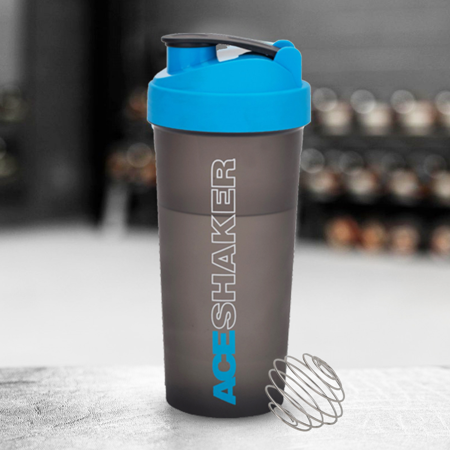 Jaypee Plus Max Shaker with blending ball |Protein Shaker for Gym |Gym Bottle |Shaker bottles | Travel shaker 700 ml, Grey Blue