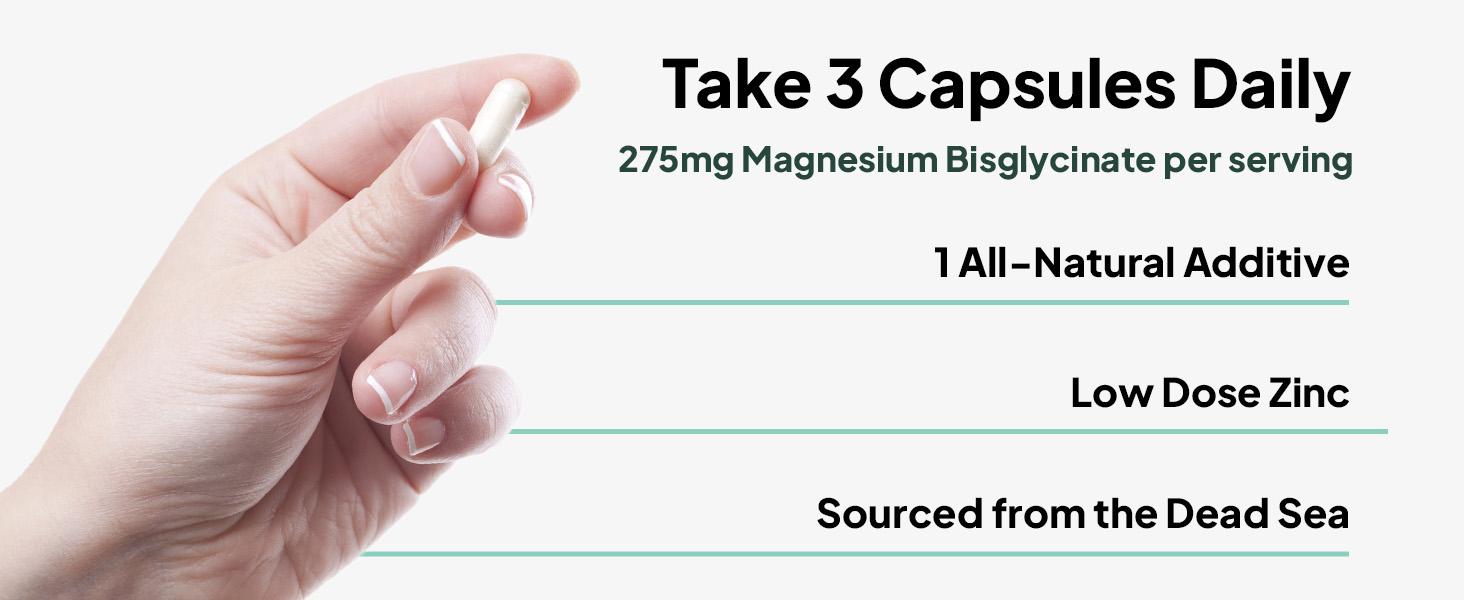 Organics Ocean Pure Magnesium Glycinate Supplement with Zinc, 90 Capsules