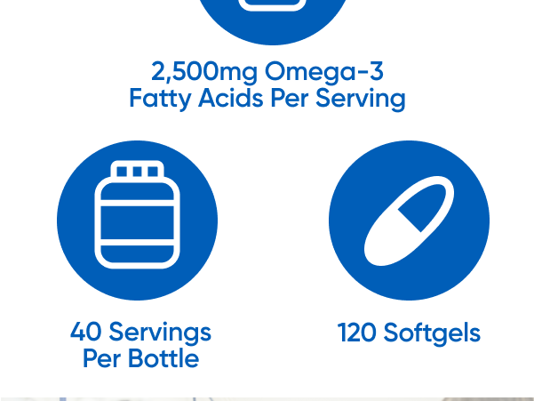Nutricost Omega 3 Fish Oil (2500MG) 120 Softgels, 40 Servings
