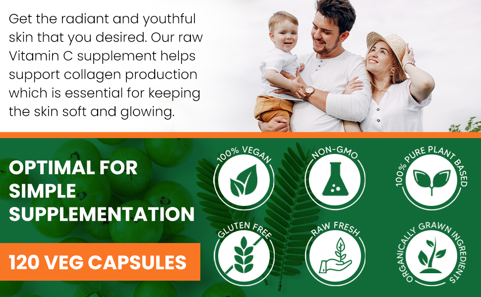 AMLA Capsules. 1000mg per Serving, 120 Veg Capsules. Raw Green Whole Superfood. All Natural, Fresh and Original. No GMO and Gluten Free.