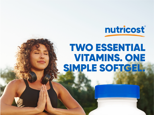 Nutricost Vitamin D3 + K2 (5000 IU D3 / 100mcg MK7) 120 Softgels, GMO-Free