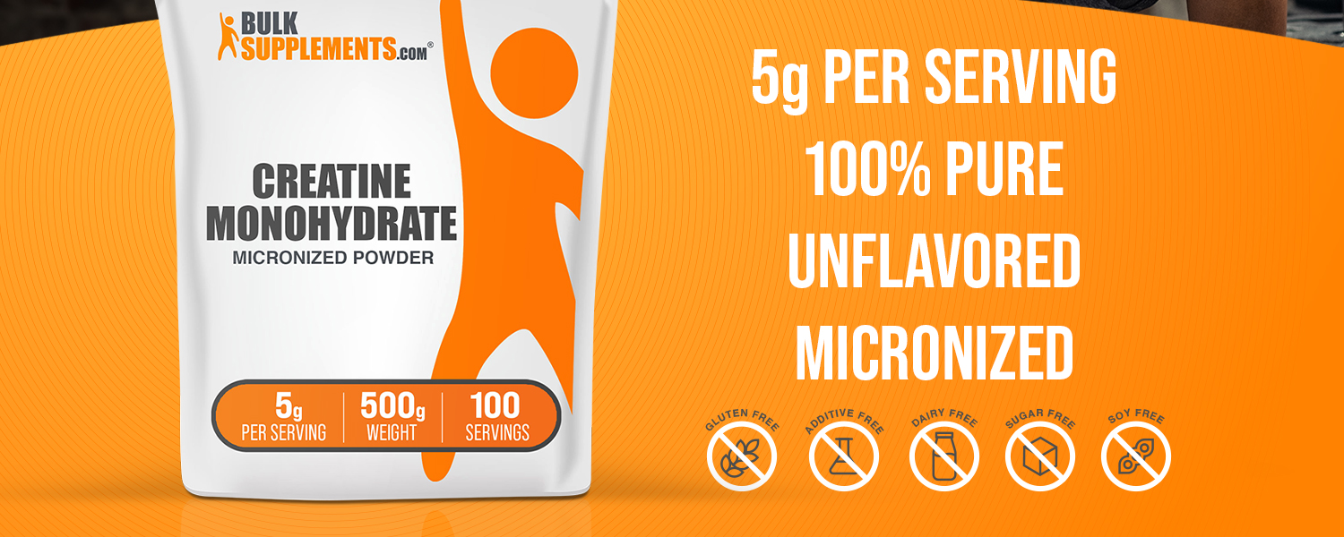 BulkSupplements.com Creatine Monohydrate Powder - Micronized Creatine Powder, Unflavored - Pure & Gluten Free, 5g (5000mg) per Servings, 1kg (2.2 lbs) (Pack of 1)