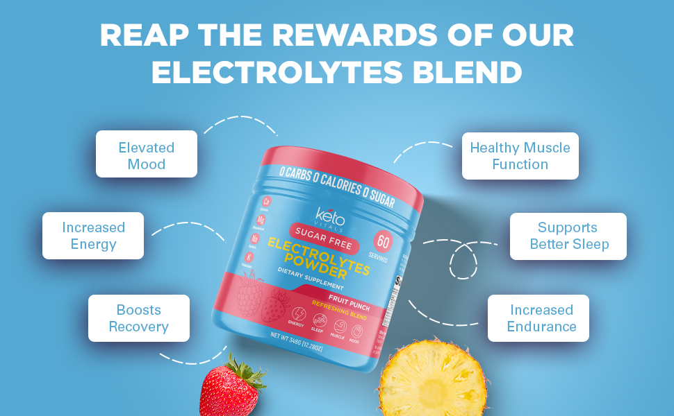 Keto Electrolytes Powder - Sugar Free Electrolytes - 60 Servings