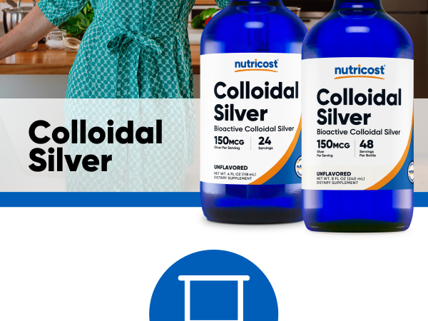 Nutricost Colloidal Silver 4oz, Cobalt Blue Glass Bottles