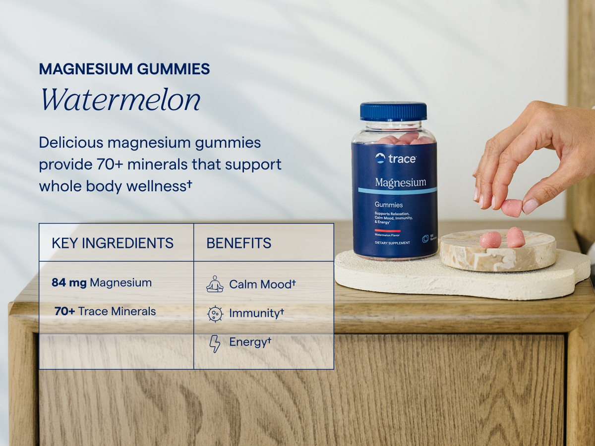 Trace Minerals Magnesium Gummies, Watermelon, 120 Count