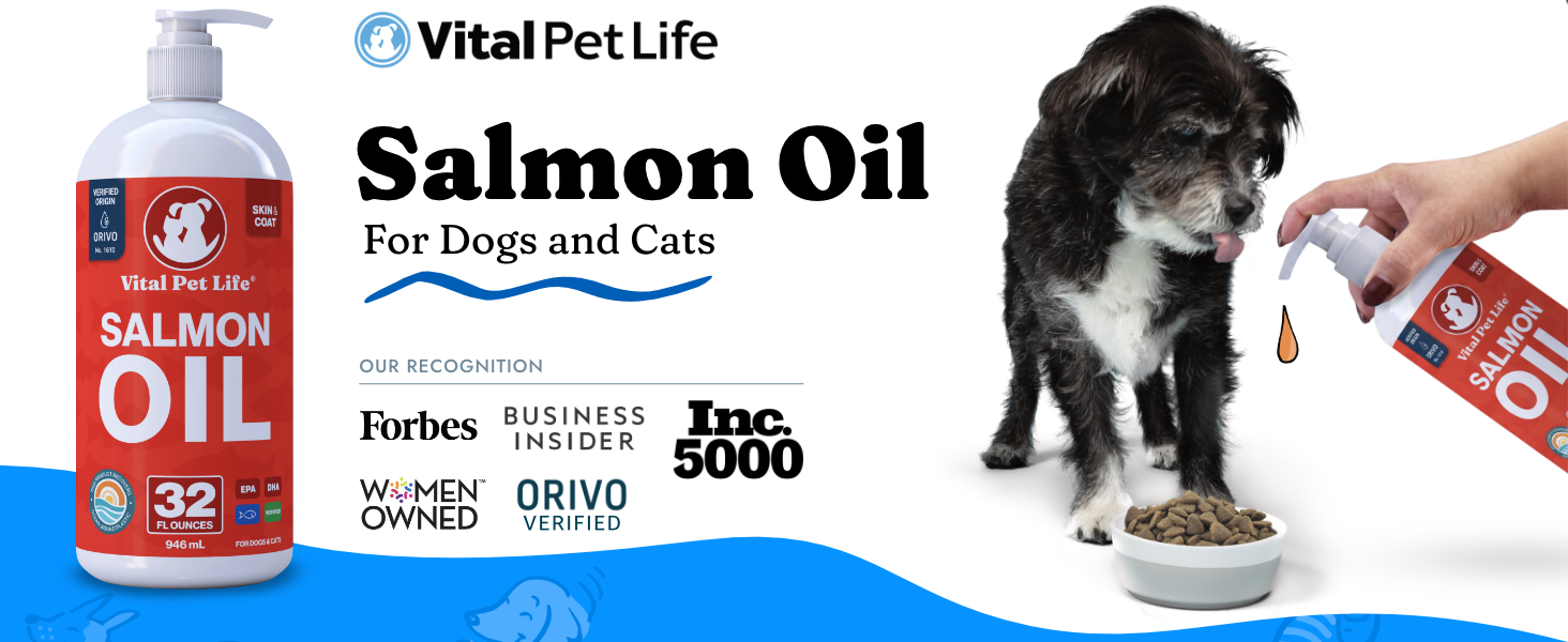 Salmon Oil for Dogs & Cats, Healthy Skin & Coat, Liquid Fish Omega 3, 32 oz