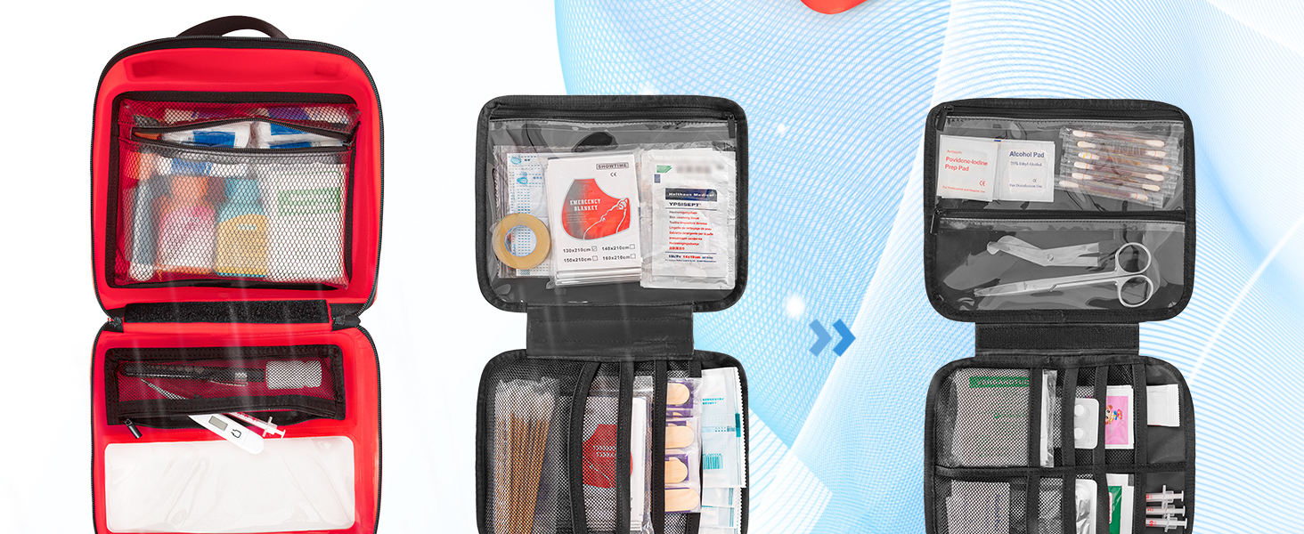 Marscamd Waterproof Empty First Aid Bag with a Detachable Panel