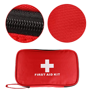 Nylon First Aid Empty Kit,Compact Waterproof and Lightweight First Aid Bag with Zippered for Emergency at Home, Office, Car, Outdoors, Boat, Camping, Hiking(Bag Only)