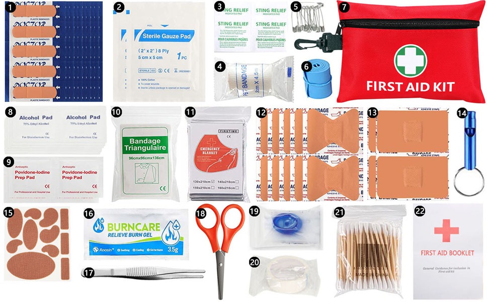 Mini First Aid Kit - 147 Piece Small First Aid Kit,with Rotatable Buckle Ideal for Cars, Schools, Sports, Homes, Travel, Camping, Hiking 