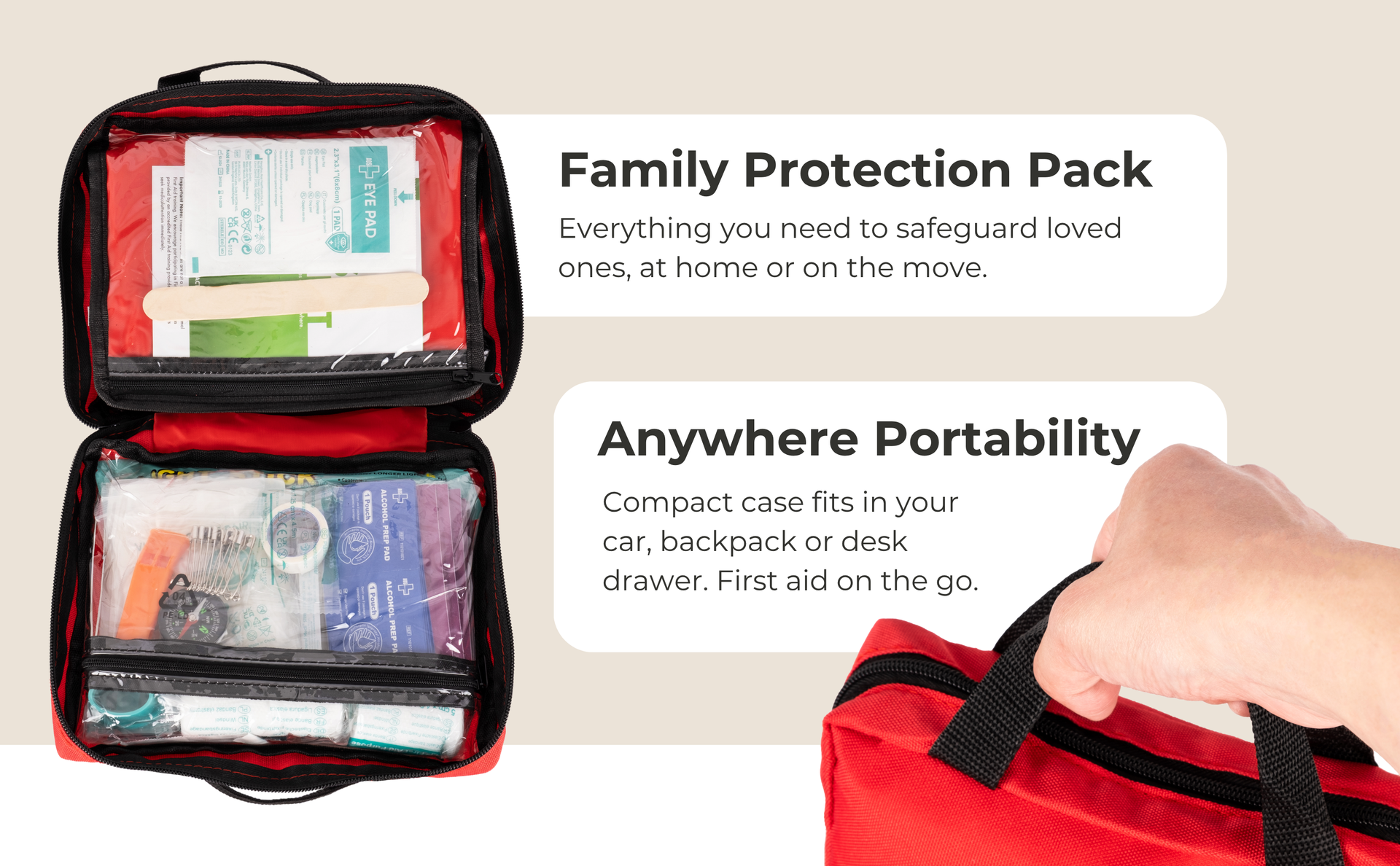 Straame 309-Piece First Aid Kit – Comprehensive Medical Emergency Set for Home, Travel, and Workplace – Compact and Portable First Aid Box