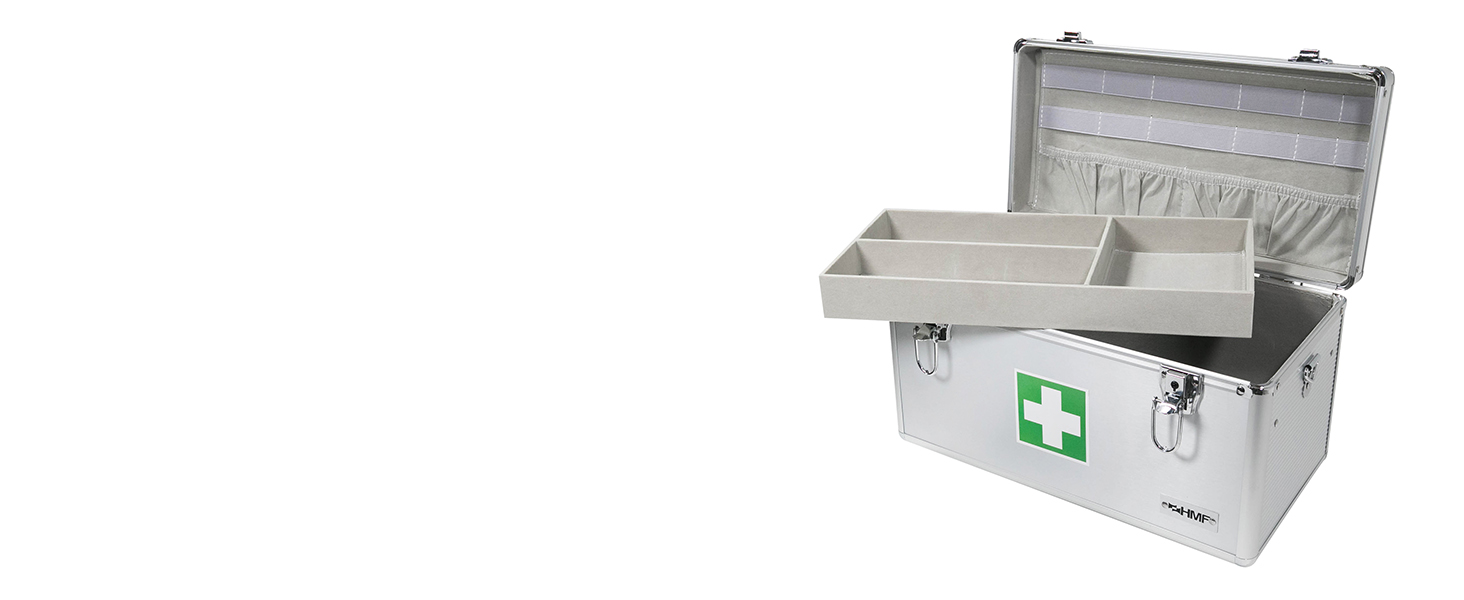 HMF 14701-09 Medicina Box, Medical Case, Universal Case, Aluminium, 40 x 22.5 x 20.5 cm