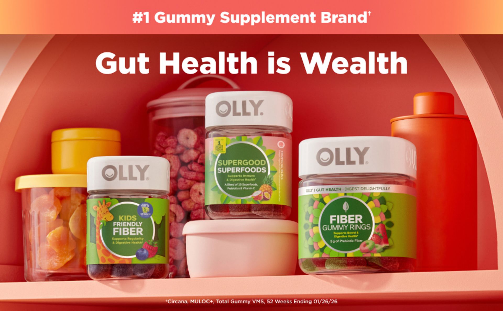 OLLY Daily Energy Gummy,Vitamin B12, CoQ10, Goji Berry - 60 Count