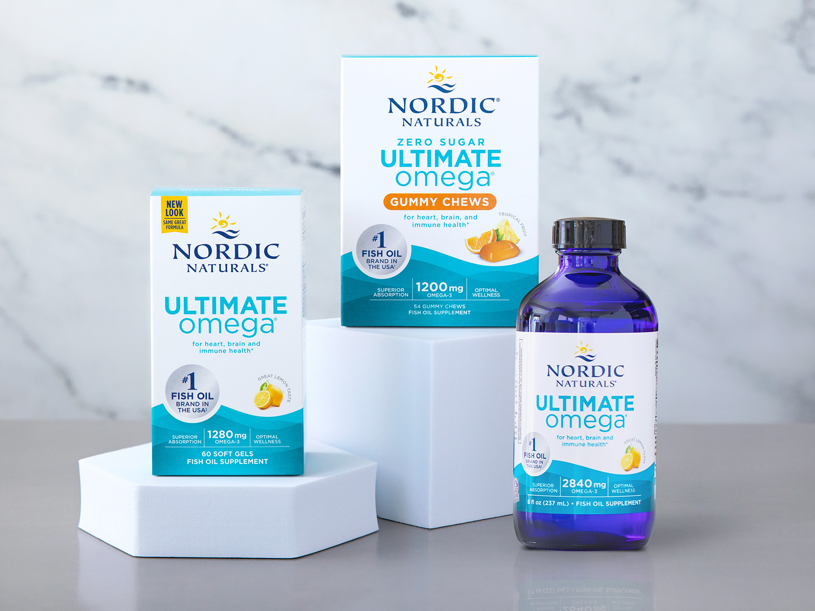 Nordic Naturals Ultimate Omega, Lemon Flavor - 90 Soft Gels - 1280 mg Omega-3 - High-Potency Omega-3 Fish Oil Supplement with EPA & DHA - Promotes Brain & Heart Health - Non-GMO - 45 Servings