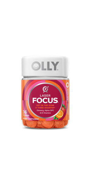 OLLY Laser Focus Gummy Supplement,* Ginseng Extract, Alpha GPC - 36 Count