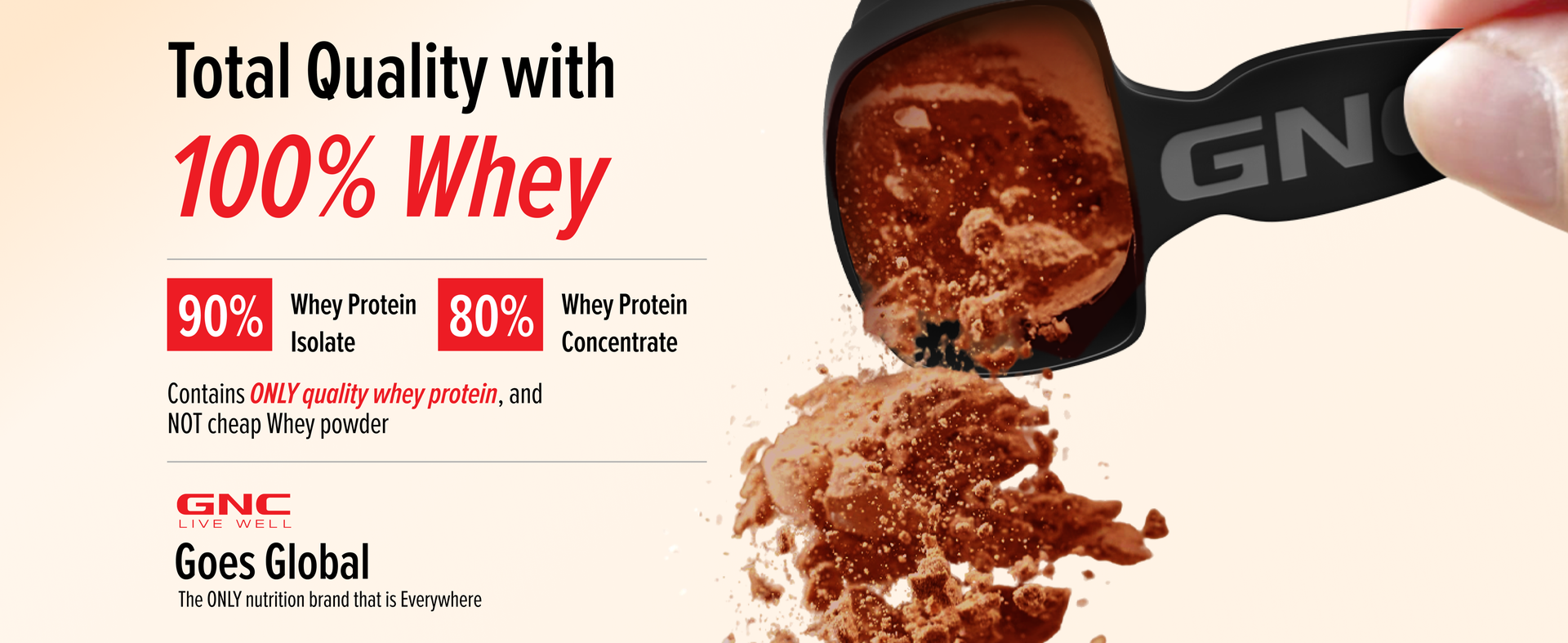 GNC Pro Performance 100% Whey Protein | New Formulation | 24g Protein, 5.7g BCAAs, 12.3g EAAs | Added DigeZyme® | Whey Isolate & Concentrate Blend, Low Carb (4.51g), No Added Sugar | Chocolate Supreme , 907g