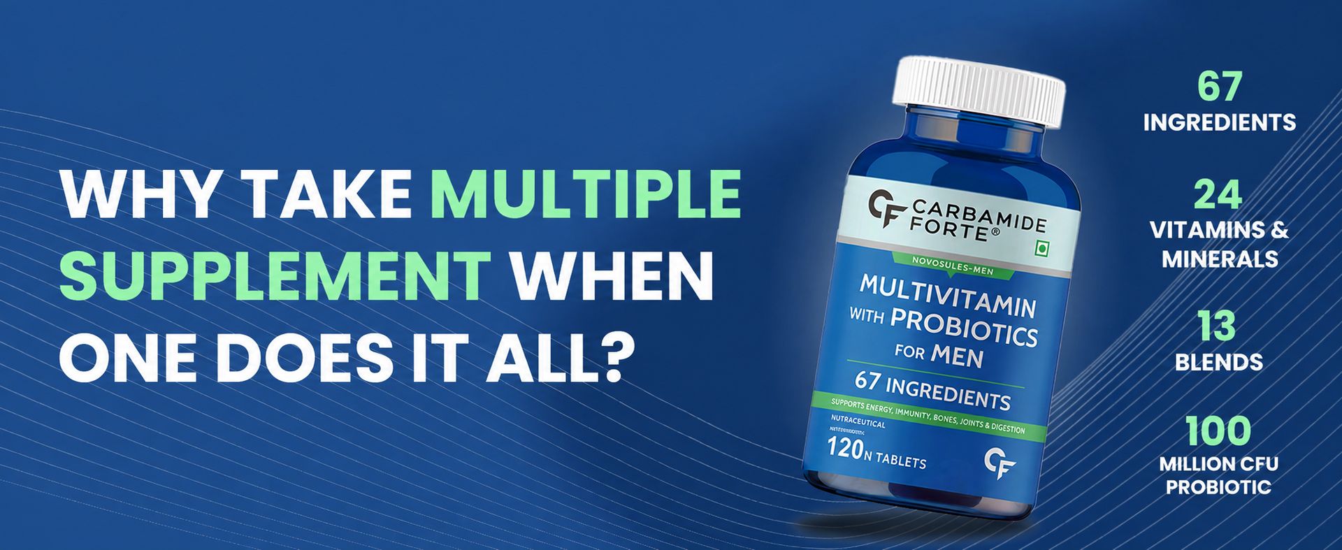 Carbamide Forte Multivitamin Tablet for Men Gym | Multi vitamin Tablet for Men | Multi Vitamin for Mens for Daily Immunity & Energy Support | 60 Tablets