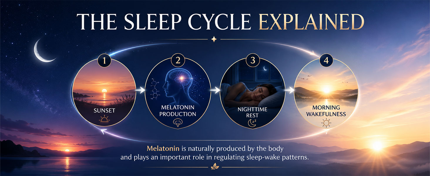 Nveda Melatonin 3mg | Natural Sleep Aid Supplement | Supports Deep Sleep, Stress & Anxiety Relief | Non-Habit Forming | 60 Tablets
