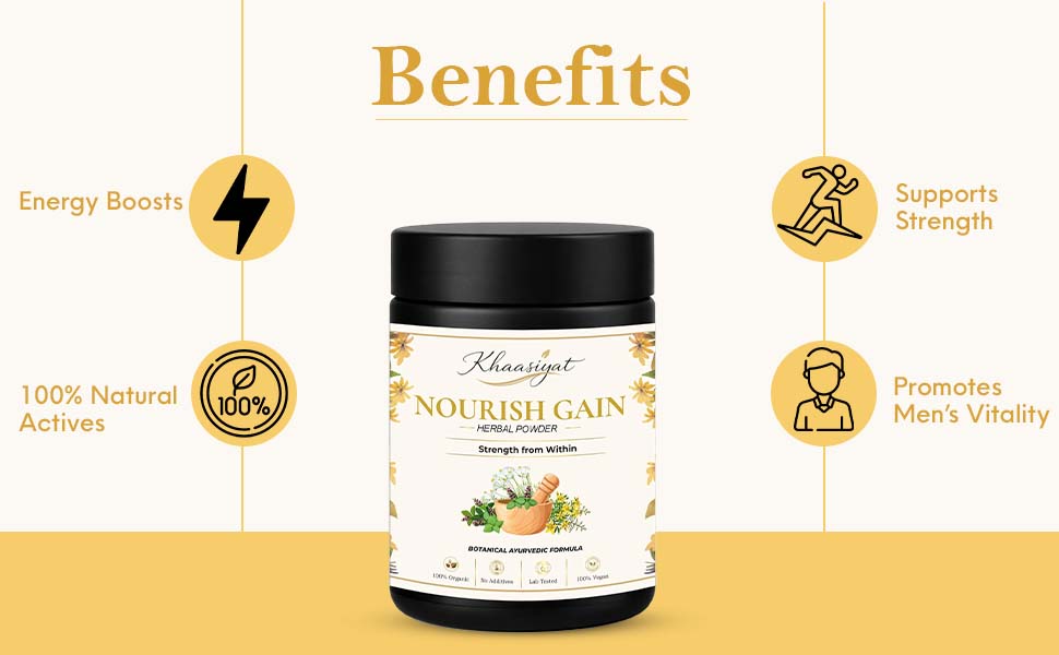 NourishGain Powder | Ayurvedic Weight & Strength Nourishment | Natural Muscle Mass Gainer | 100gm