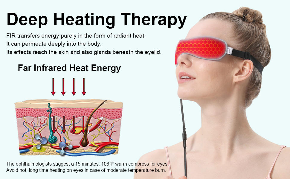 SELLASTIC Premium Heated Eye Mask for Dry Eyes,Sinus,Migraine,Sleeping | USB Heating Wired Eye Care Mask with 3 Temperature & 4 Time Control,Sleep Mask Stress Relief Relax Eye Strain,Puffy,Warm Compress for Eyes