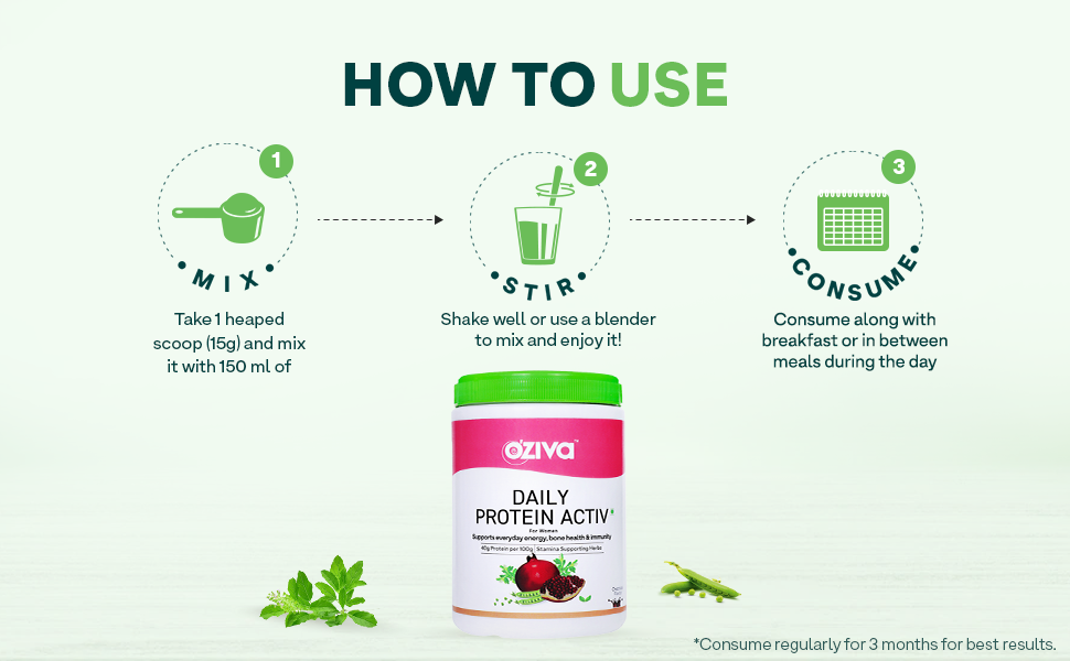 OZiva Daily Protein Activ for Women, Whey Protein, Chocolate, 300g