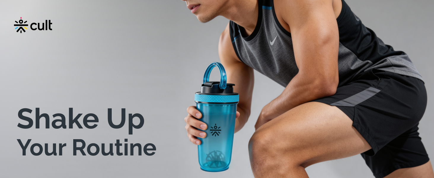 CULT FrostBlend Shaker Bottle 500 ml, Leak-Proof Multipurpose Shaker for Protein, Gym & Fitness – Frosted White
