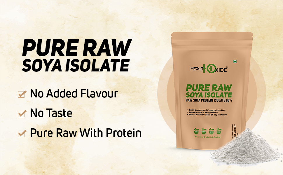 HealthOxide Soya Protein Isolate 90% Powder 1kg | Soy Protein Powder | Vegan Plant-Based Protein Supplement | Dairy Free, Gluten Free & Lactose Free | Rich in Amino Acids | For Gym, Bodybuilding, Fitness & Daily Nutrition