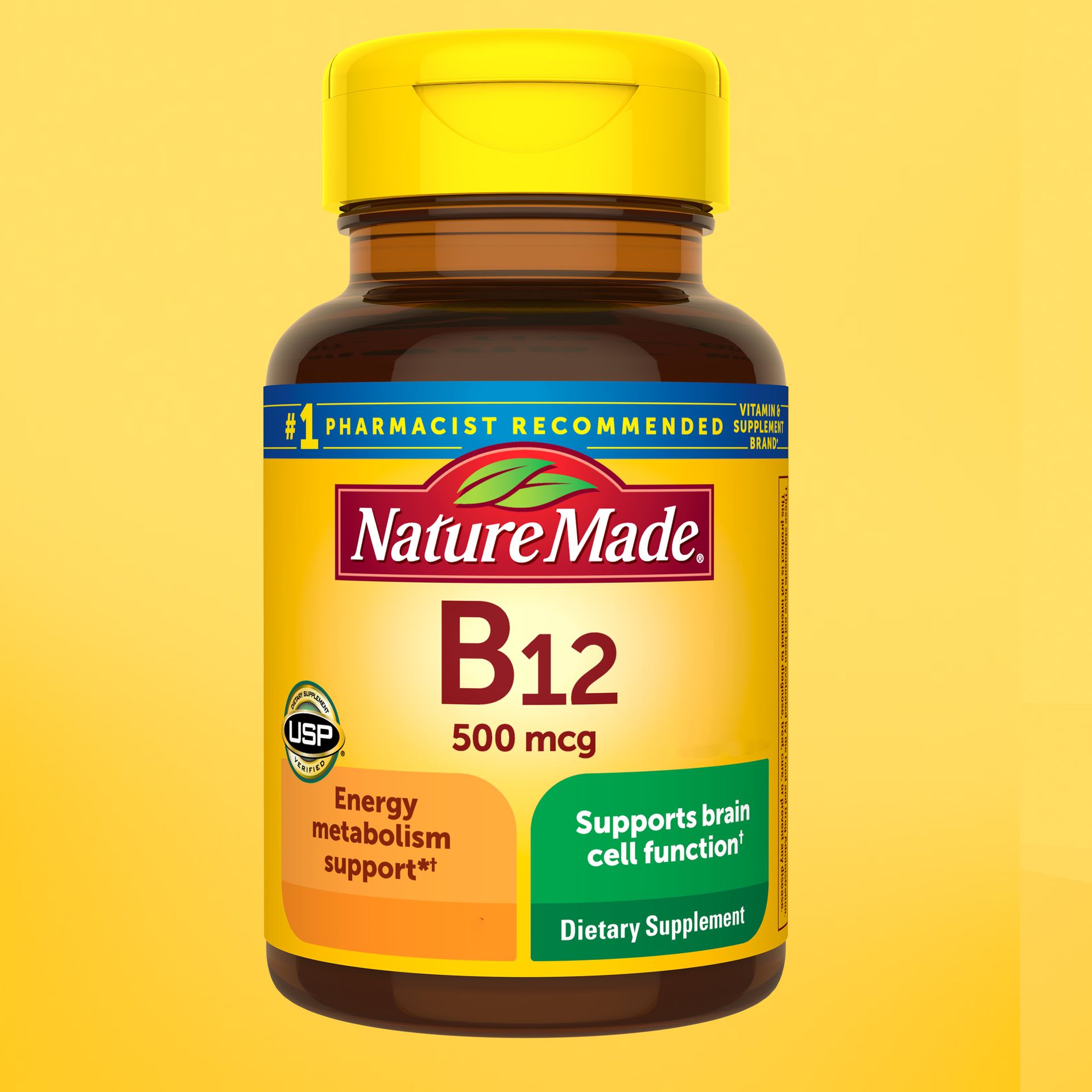 Nature Made Vitamin B12 500 mcg for Energy Metabolism Support, 200 Tablets