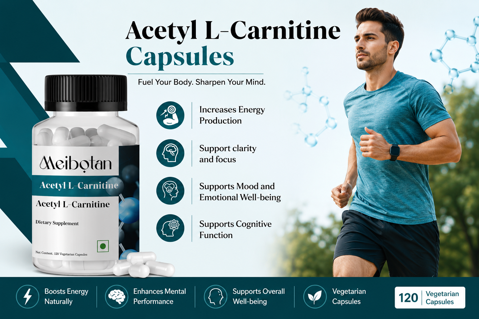 Acetyl L-Carnitine for Both Men & Women - 120 Veg Capsules