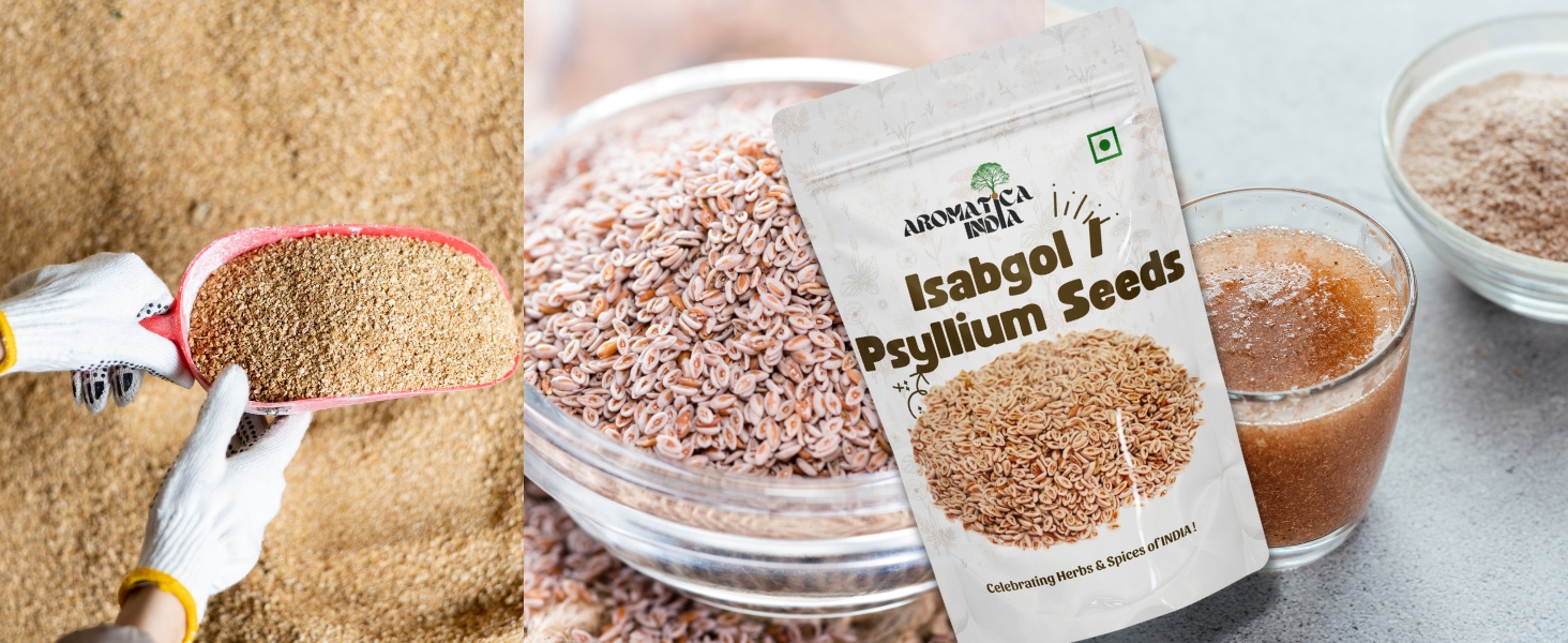 Aromatica India Organic Psyllium Seeds 1kg Isabgol Plantago Ovata Raw for Eating