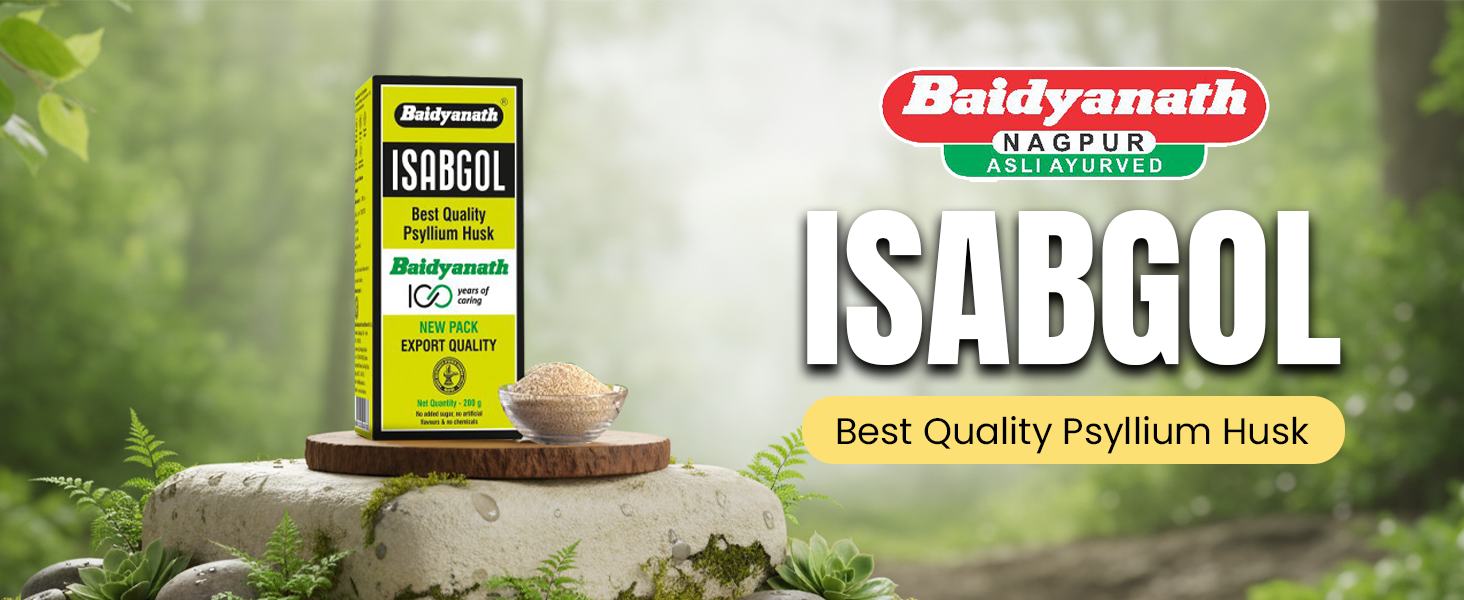 Baidyanath Asli Ayurved Isabgol Psyllium Husk 350g| 100% Natural Fiber for Digestive Health | Helps Relieve Constipation | Sugar-Free, No Preservatives | Non-Habit Forming | Isabgol for Gut Cleanse & Regularity