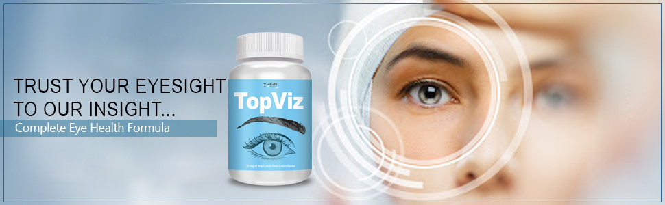 Vokin Biotech TopViz Eye Care Supplement to Improve Vision, Blue Light & Digital Guard (Lutein, Zeaxanthin) - 60 Vegetarian Tablets (Pack of 1)