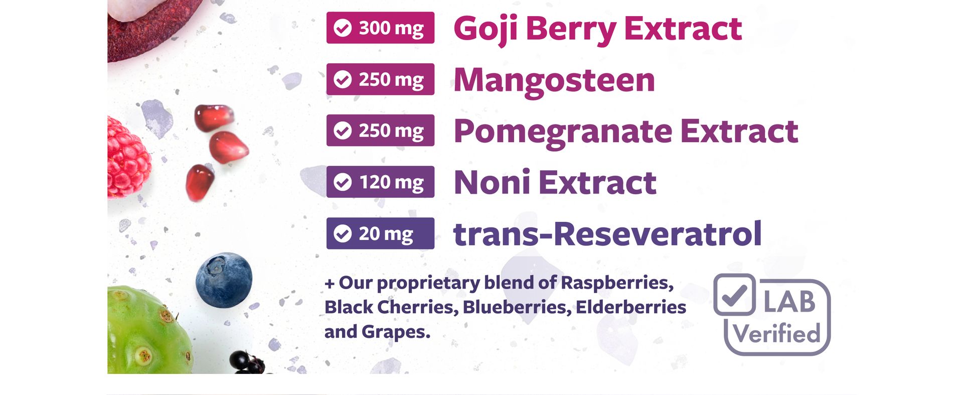 Super Antioxidants Supplement for Women & Men - High Potency Herbal & Fruit Blend with Acai, Goji, Pomegranate, Elderberry & Resveratrol for Skin Care & Immune Support - Vegan & Non-GMO - 60 Capsules