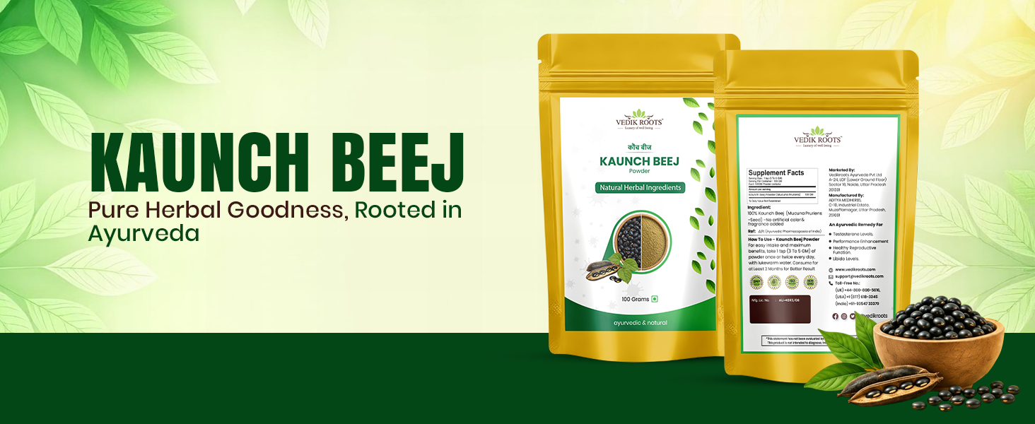Kaunch Beej | 100% Pure Mucuna Pruriens Seed Powder | Natural Herbal Powder | 100g