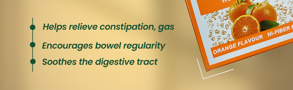 Baidyanath Isabgol Psyllium Husk Orange Lax Powder| Tasty Natural Fibre Laxative for Constipation Relief & Digestion | Effervescent, Gluten - 250g