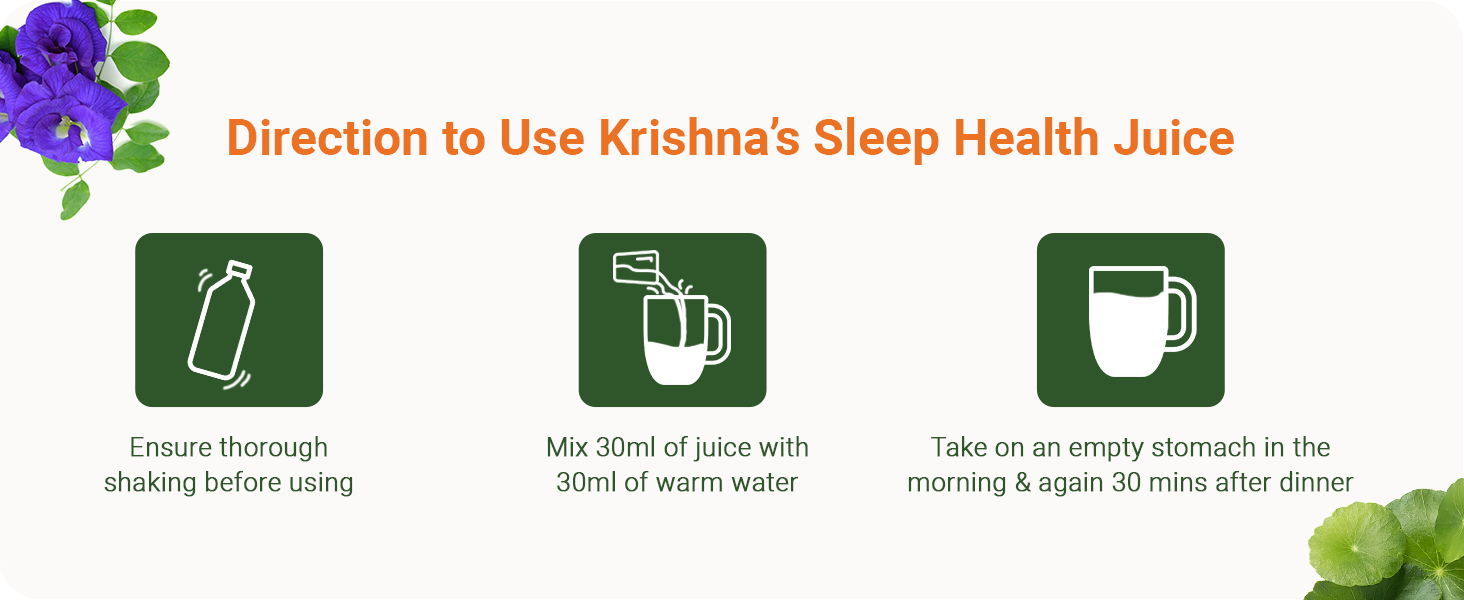 Krishna's Sleep Health Juice 1000 ml | For healthy sleep cycle | Restores sleep Naturally | Manage anxiety & stress - (Pack of 2)