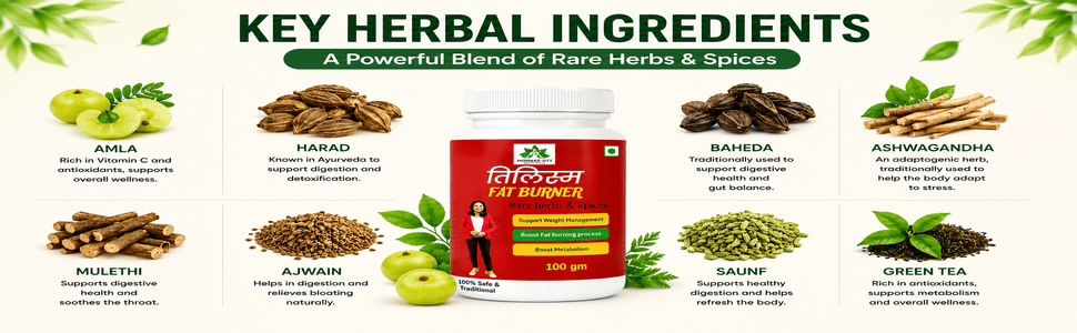 MONAA'S CFI Tilism Fat Burner Herbal Powder | Ayurvedic Weight Management Formula with Rare Herbs & Spices | Supports Fat Burning, Boosts Metabolism & Healthy Weight Loss | Natural Wellness Supplement