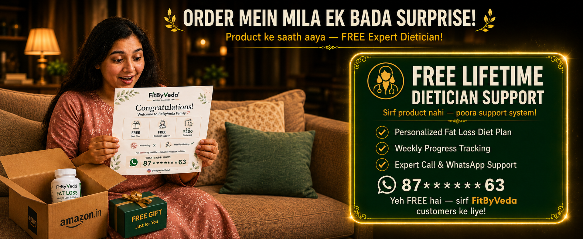 Slim Care Capsules for Women - Weight Management Nutritional Supplement | 120 Veg Capsules