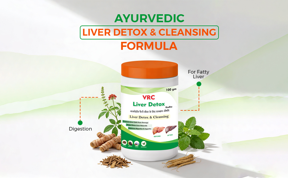 Liver Detox Kadha 100g | Powder For Detox & Cleansing Fatty Liver | Improves Digestion and Appetite | Ayurvedic Supplement with Kutki, Makoy, Kasni, Bringraj and 9 Extra Herbs