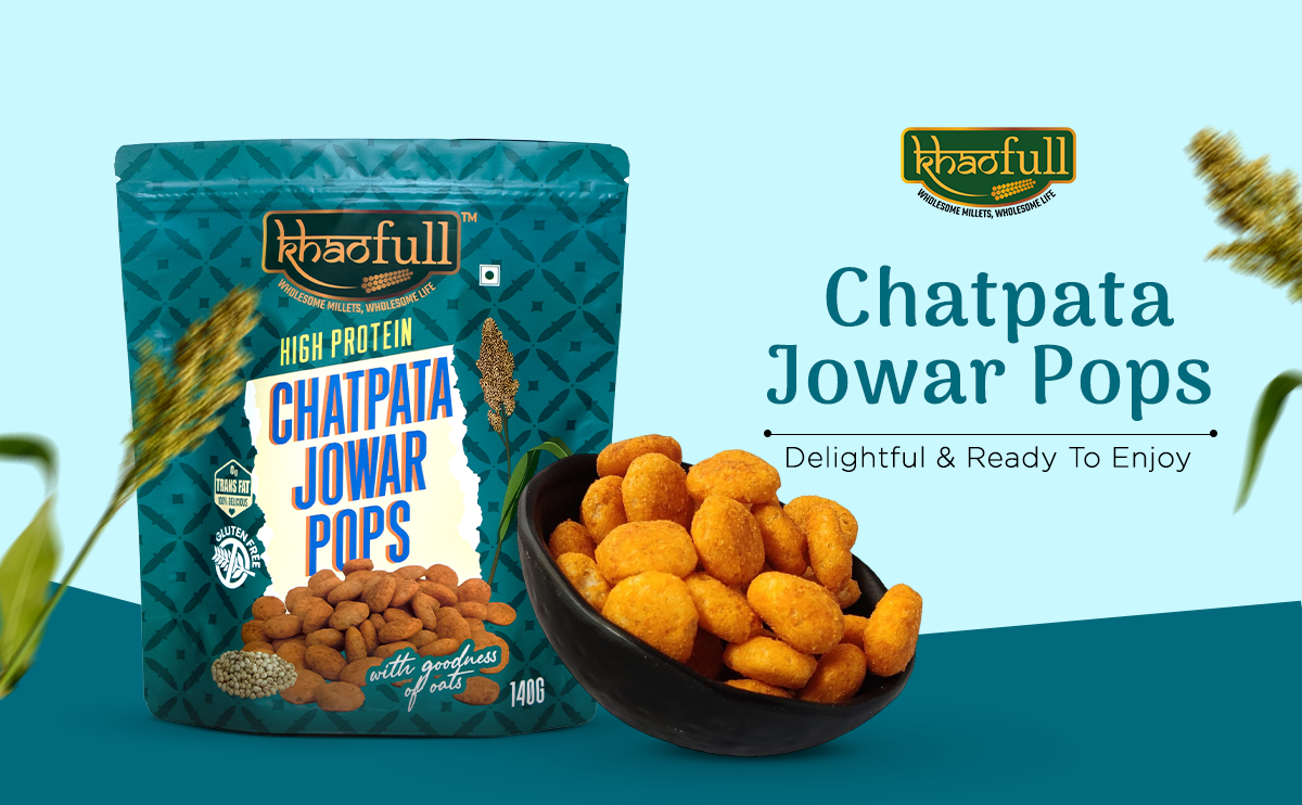 KHAOFULL Jowar Pops – Crispy, Chatpata & Crunchy Snack | 130 g Pops Not Fried, No Preservatives | Healthy Ready to Eat Healthy Snacks