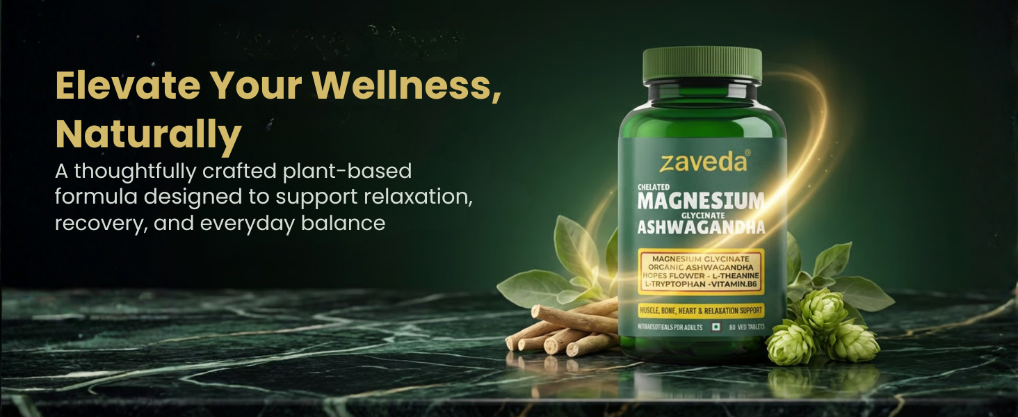 Magnesium Glycinate Ashwagandha Tablets, 60 VegTablets
