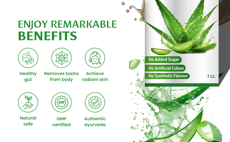 Baidyanath Aloe Vera Juice (with Pulp)- 1000ML | No Added Sugar | Source of Natural Nutrients, Boosts Immunity & Digestion (Pack of 1)