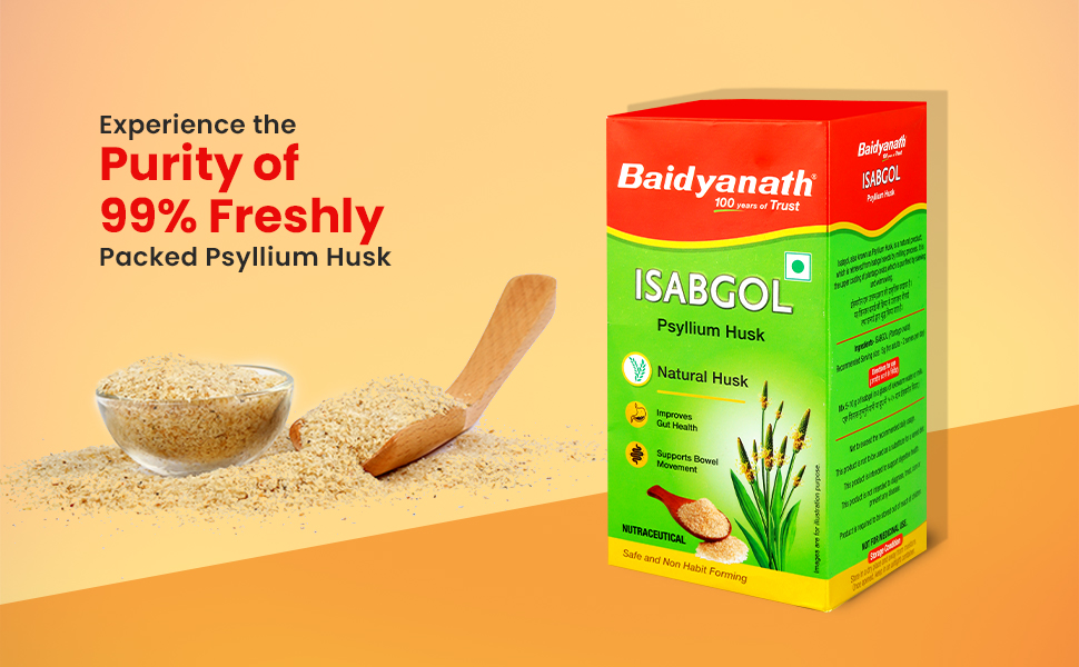 Baidyanath Ayurved Isabgol - Psyllium Husk Powder - 200gm | Healthy Digestive Tract | Rich Source Of Dietary Fibre, Gluten Free | Effectively Relieves Constipation | Supplement For Digestion
