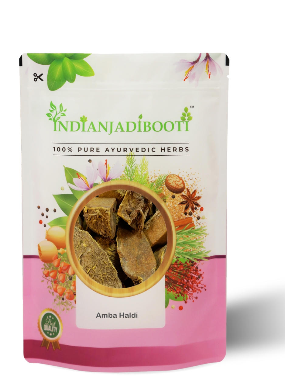IndianJadiBooti Pure Amba Haldi Whole (Curcuma Amada) | Raw Mango Ginger Roots for DIY Grinding, Oil Infusions, Skincare & Joint Comfort | 250 Grams