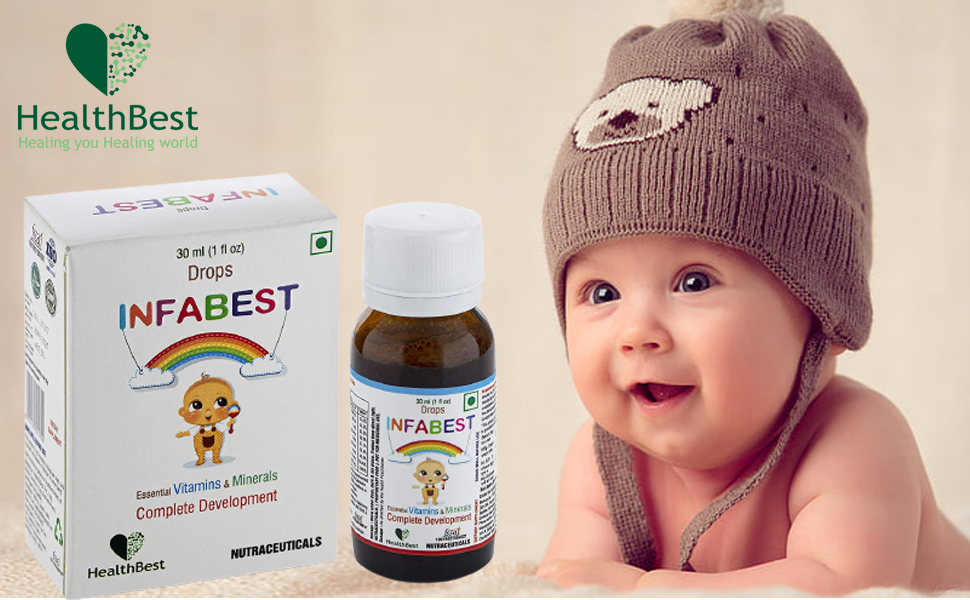 HealthBest Infabest Drops | Multivitamins with Vitamin D3 & Zinc | Kids & Toddlers | 30 ML
