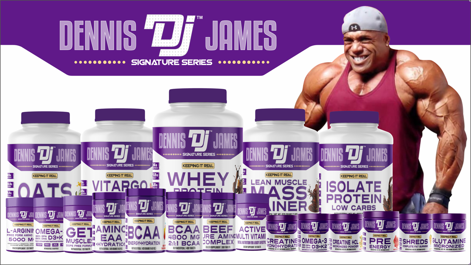 Dennis James Signature Series Get Muscles | Dope-Free Formula | 120 Tablets - Premium Muscle Support for Athletes and Fitness Enthusiasts