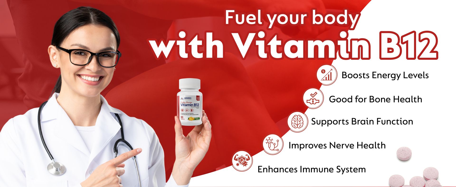 Vitamin B12 1500mcg Tablets - Fast Absorbing Mouth Dissolving Supplement - Delicious Mango Flavor - 180 Count - High Potency for Energy, Metabolism & Immune Support (Pack Of 2)
